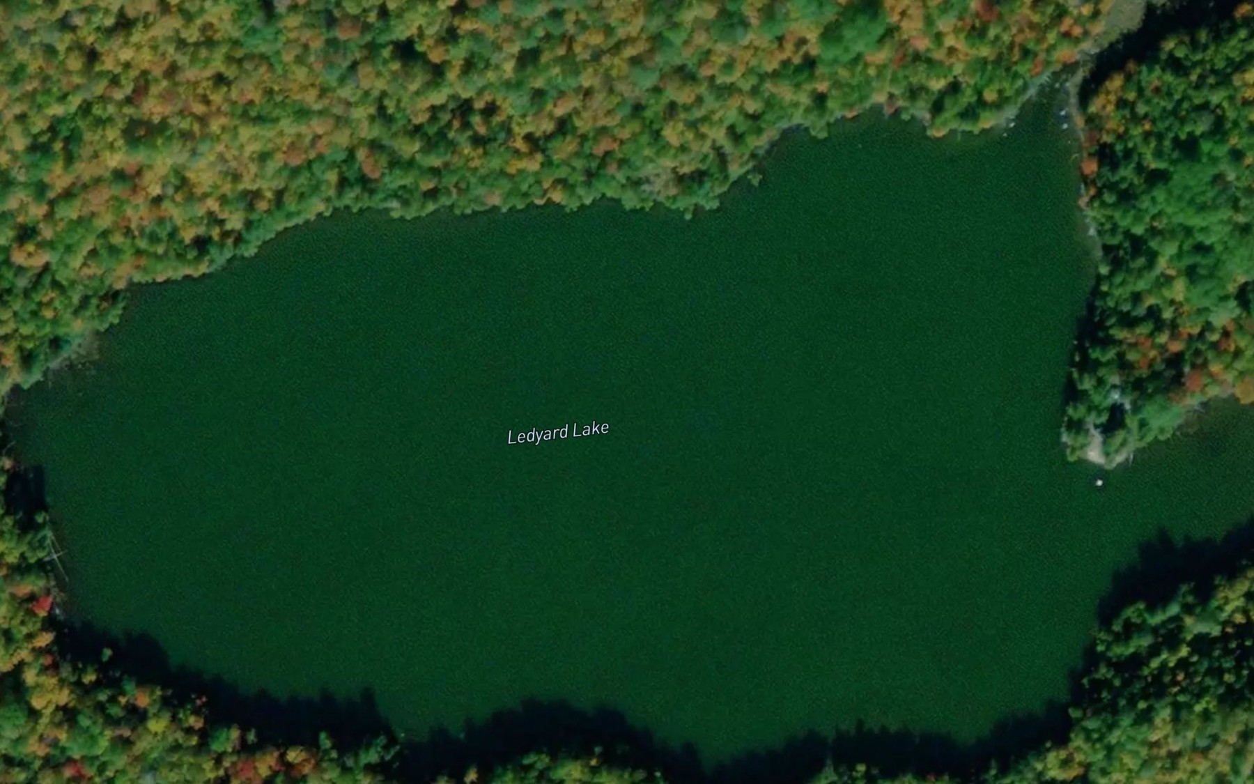 Satellite map of the Ledyard Lake