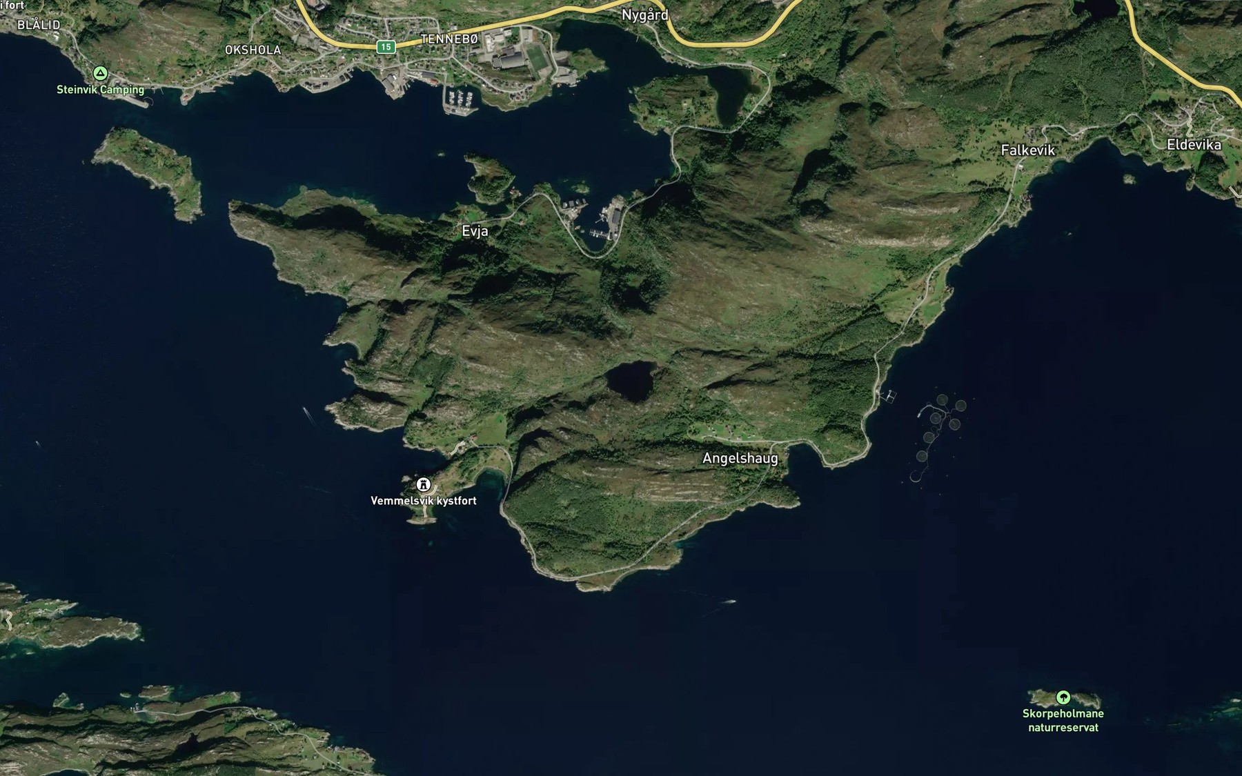 Satellite map of the Angelshaugvatnet