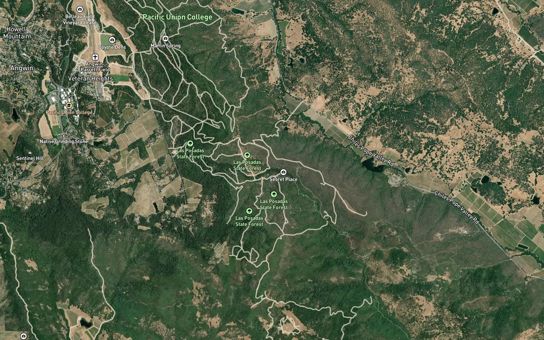 Satellite map of the Uncle John Creek
