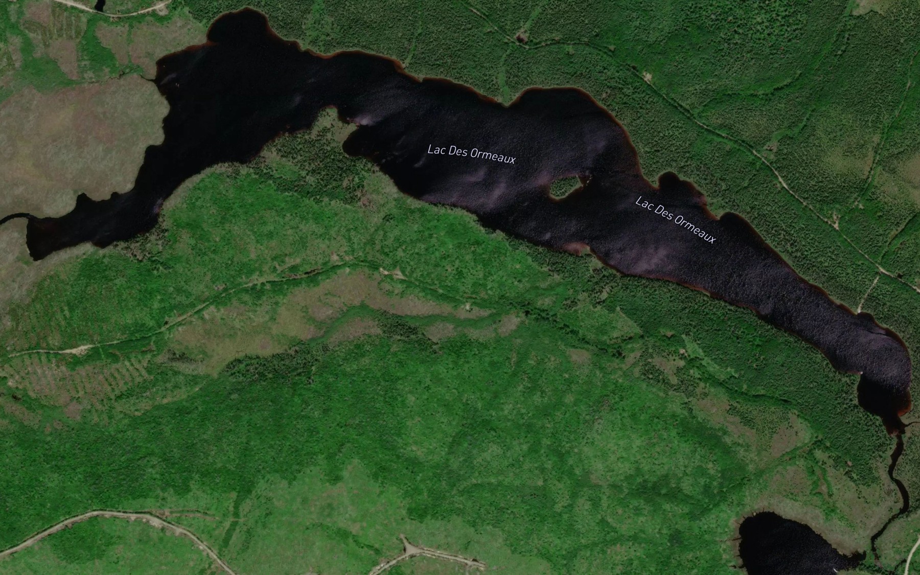 Satellite map of the Lac Des Ormeaux