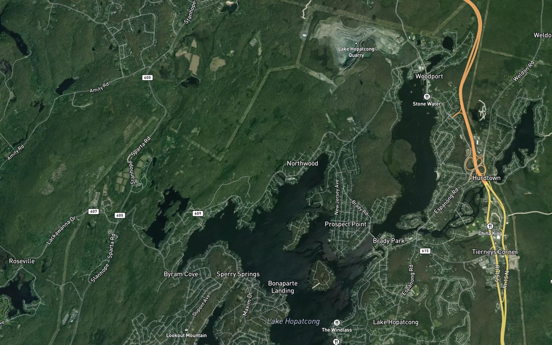 Satellite map of the Mountain Brook