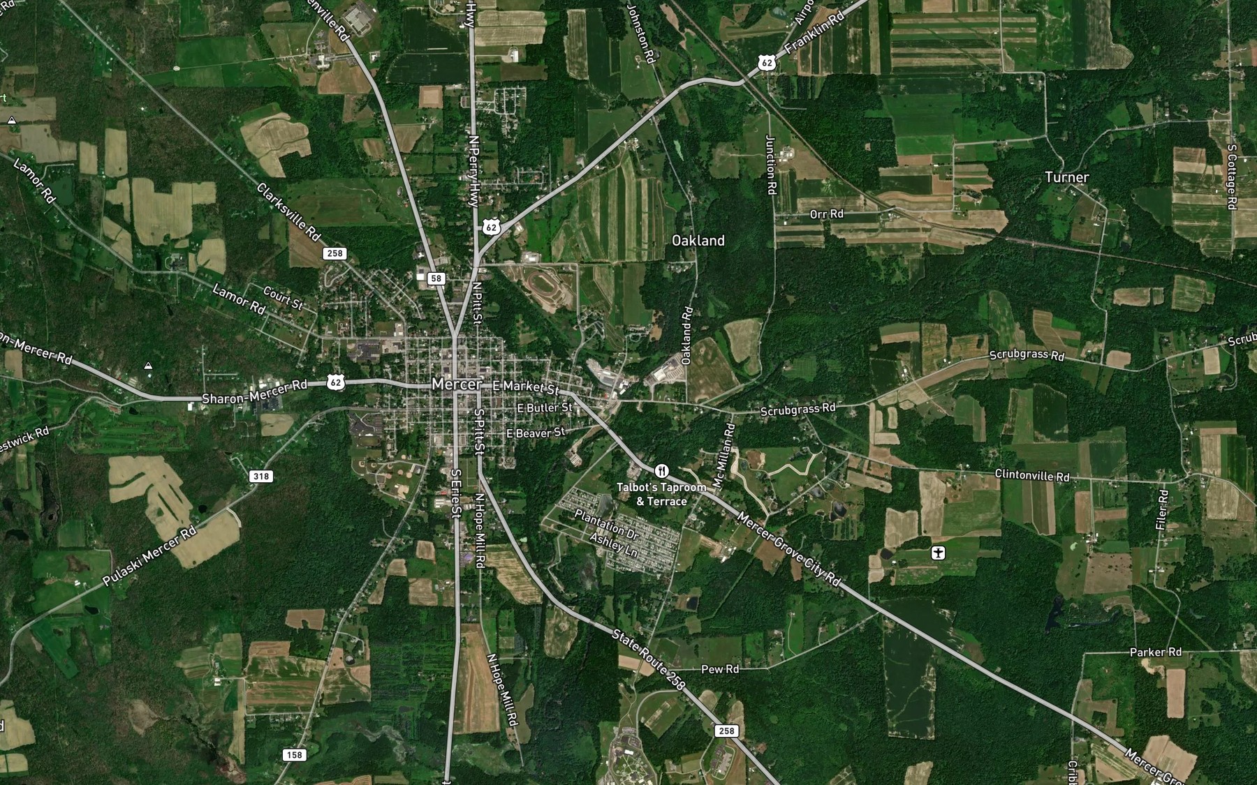 Satellite map of the Munnell Run