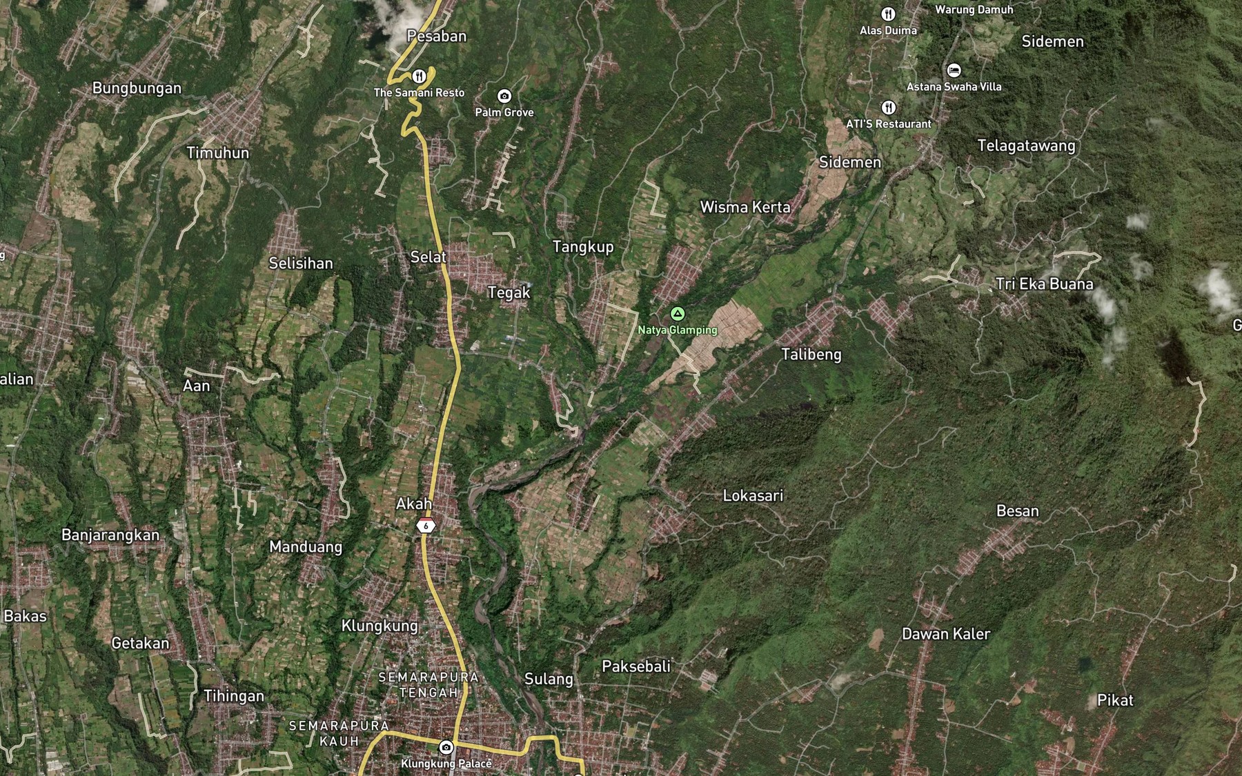 Satellite map of the Tukad Mencung