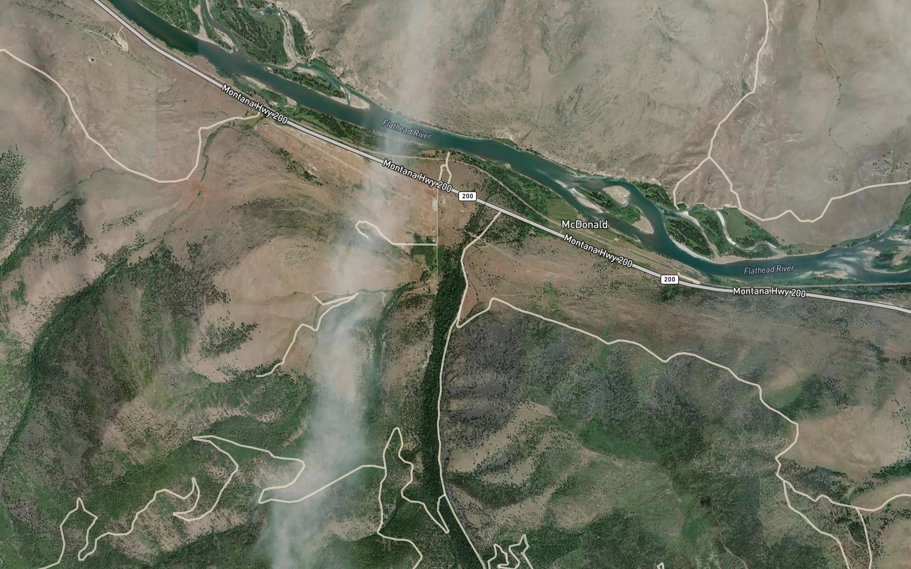 Satellite map of the West Magpie Creek