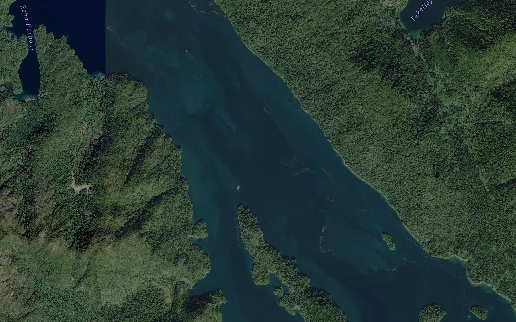 Satellite map of the Darwin Sound