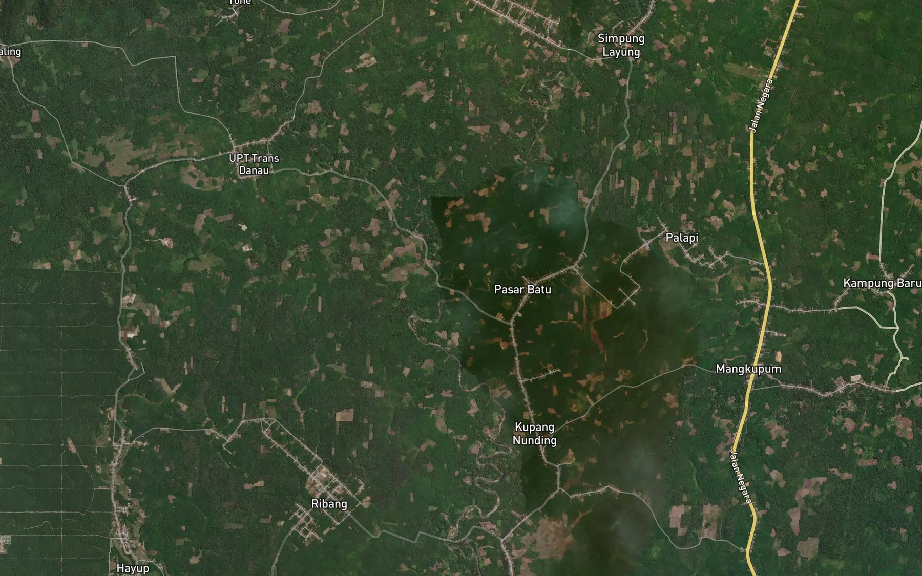 Satellite map of the Sungai Ayu