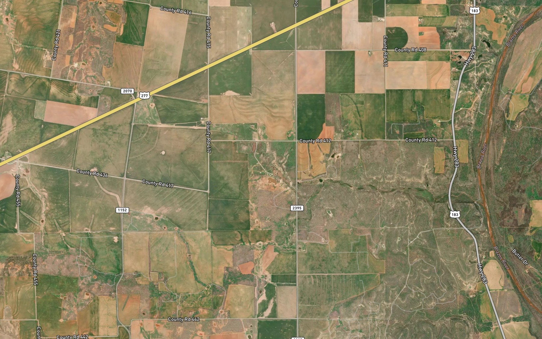 Satellite map of the Fancher Spring