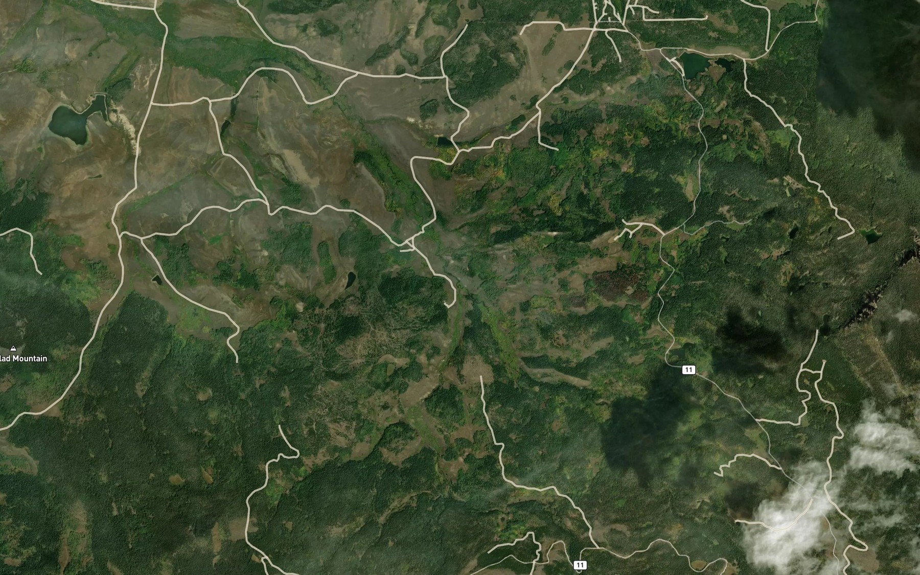Satellite map of the Middle Fork Arapaho Creek