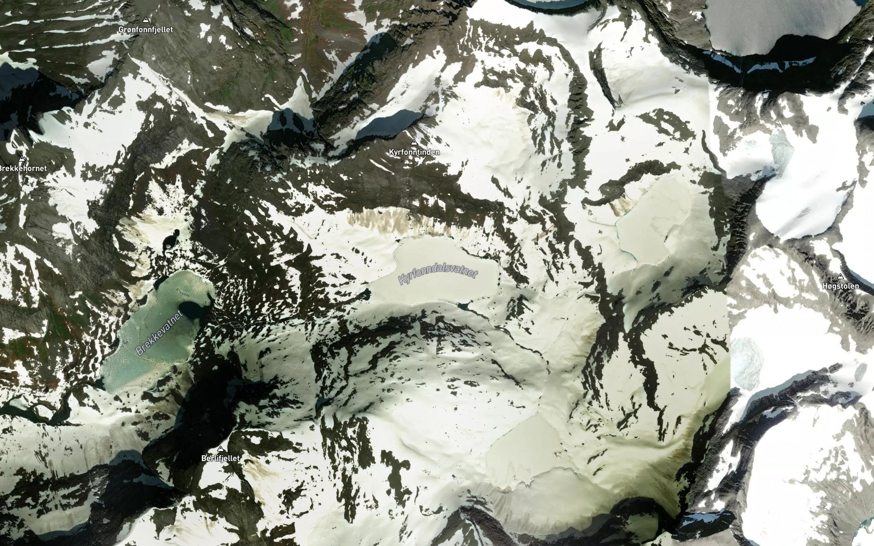 Satellite map of the Kyrfonndalsvatnet