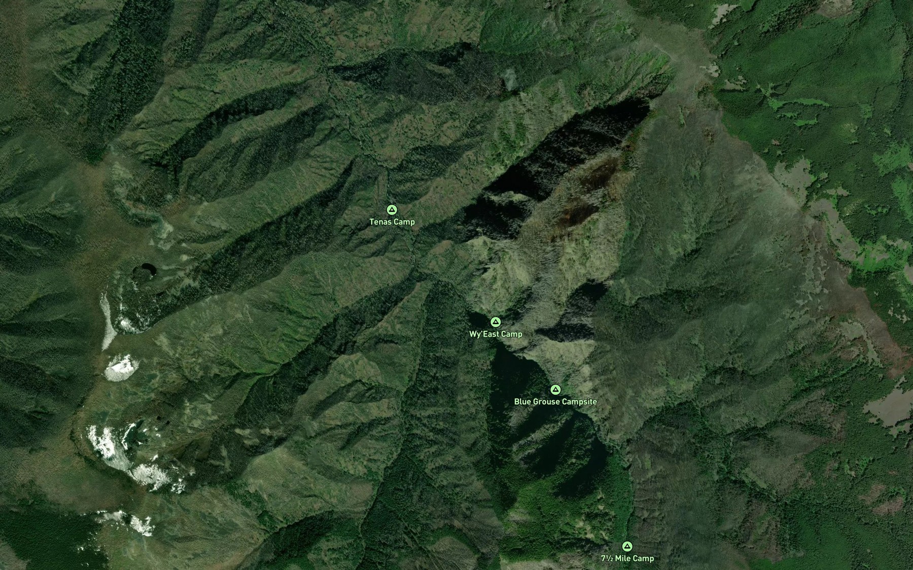 Satellite map of the Opal Creek