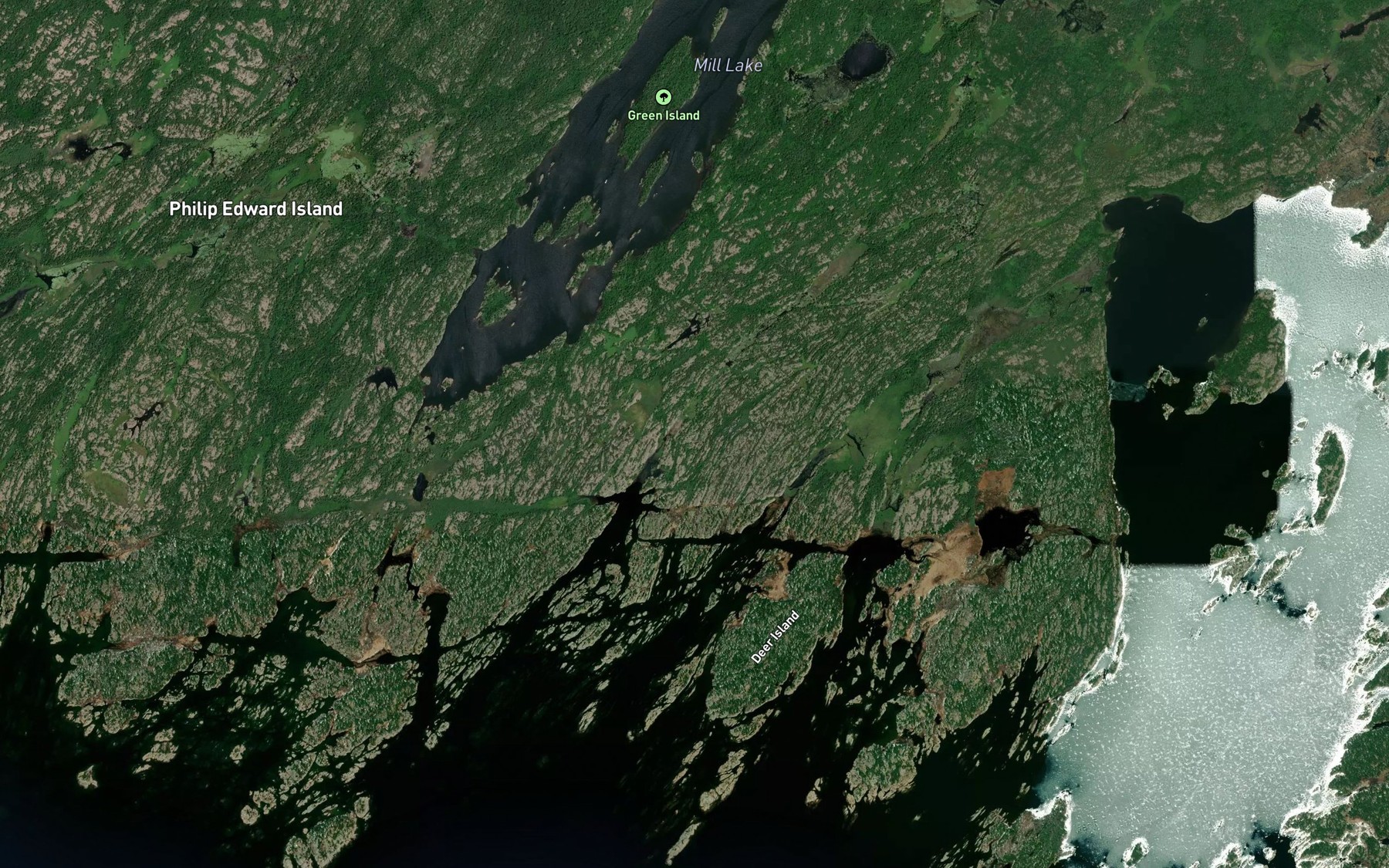 Satellite map of the Bear Bay