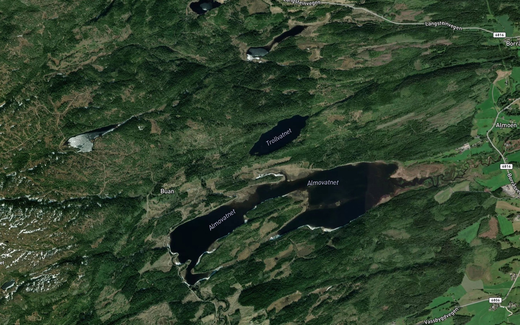Satellite map of the Trollvassbekken
