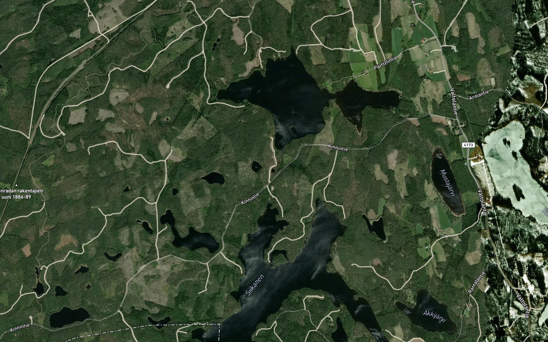Satellite map of the Tuomilampi