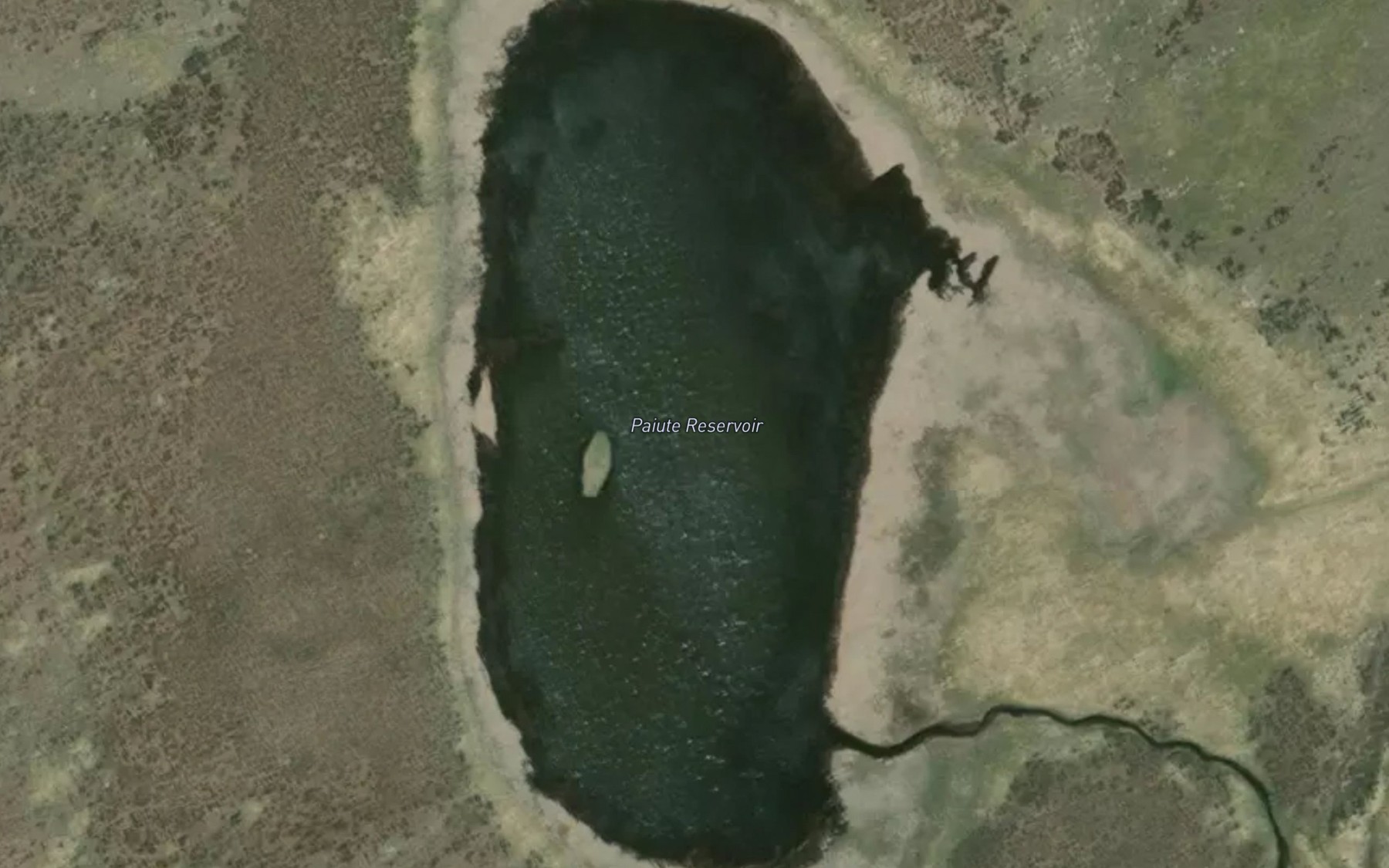 Satellite map of the Paiute Reservoir
