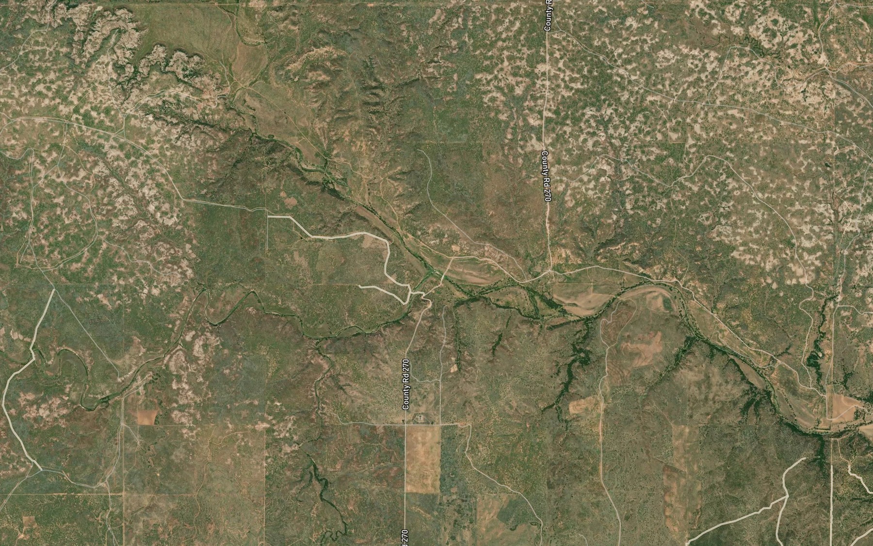 Satellite map of the Wolf Creek