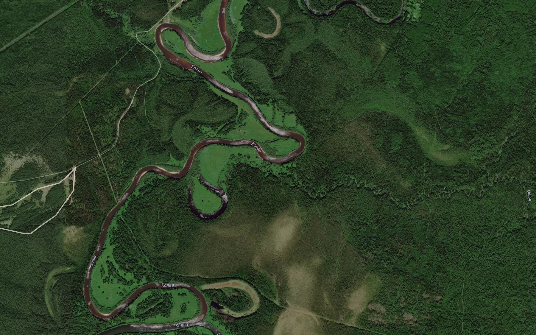 Satellite map of the Osh'ya
