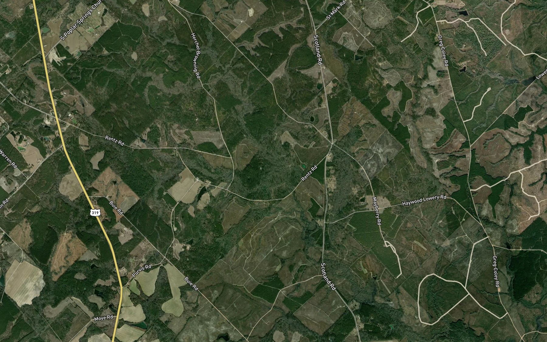 Satellite map of the Bay Branch