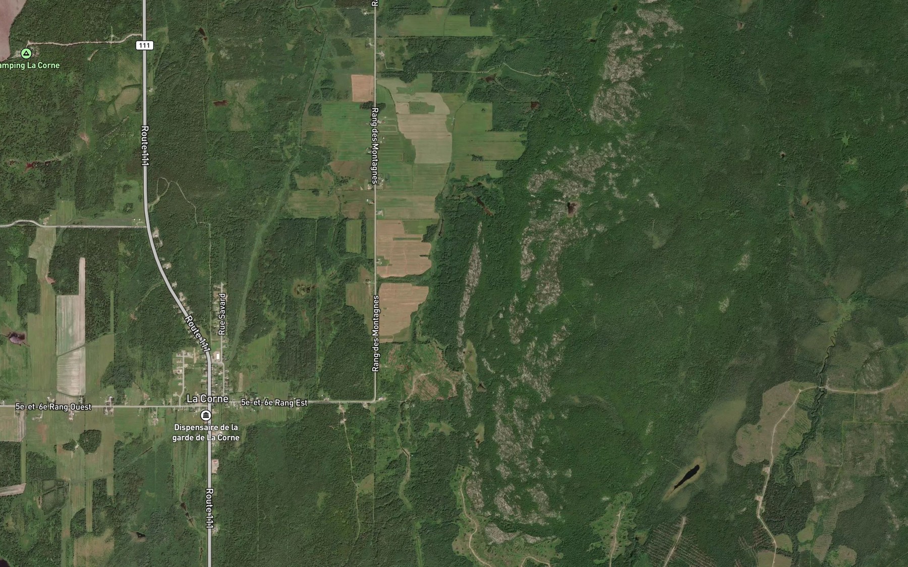 Satellite map of the Ruisseau Dumais
