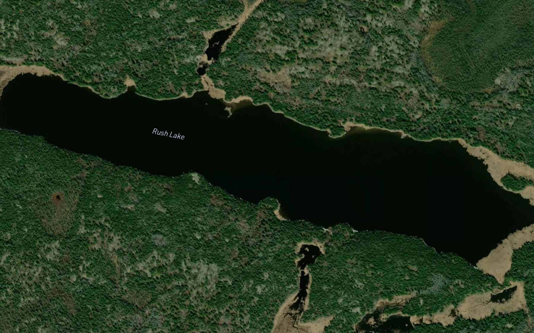 Satellite map of the Rush Lake