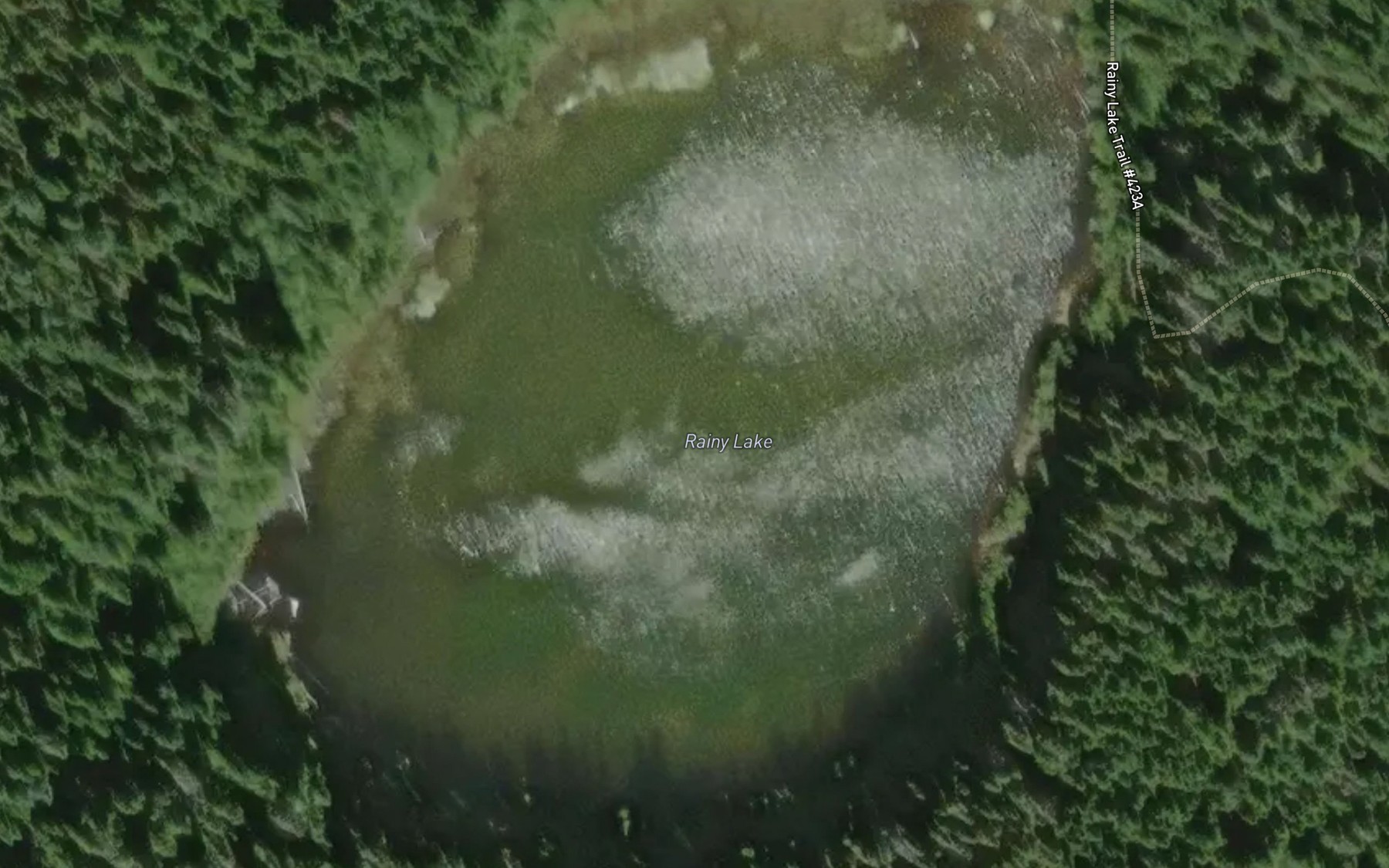 Satellite map of the Rainy Lake