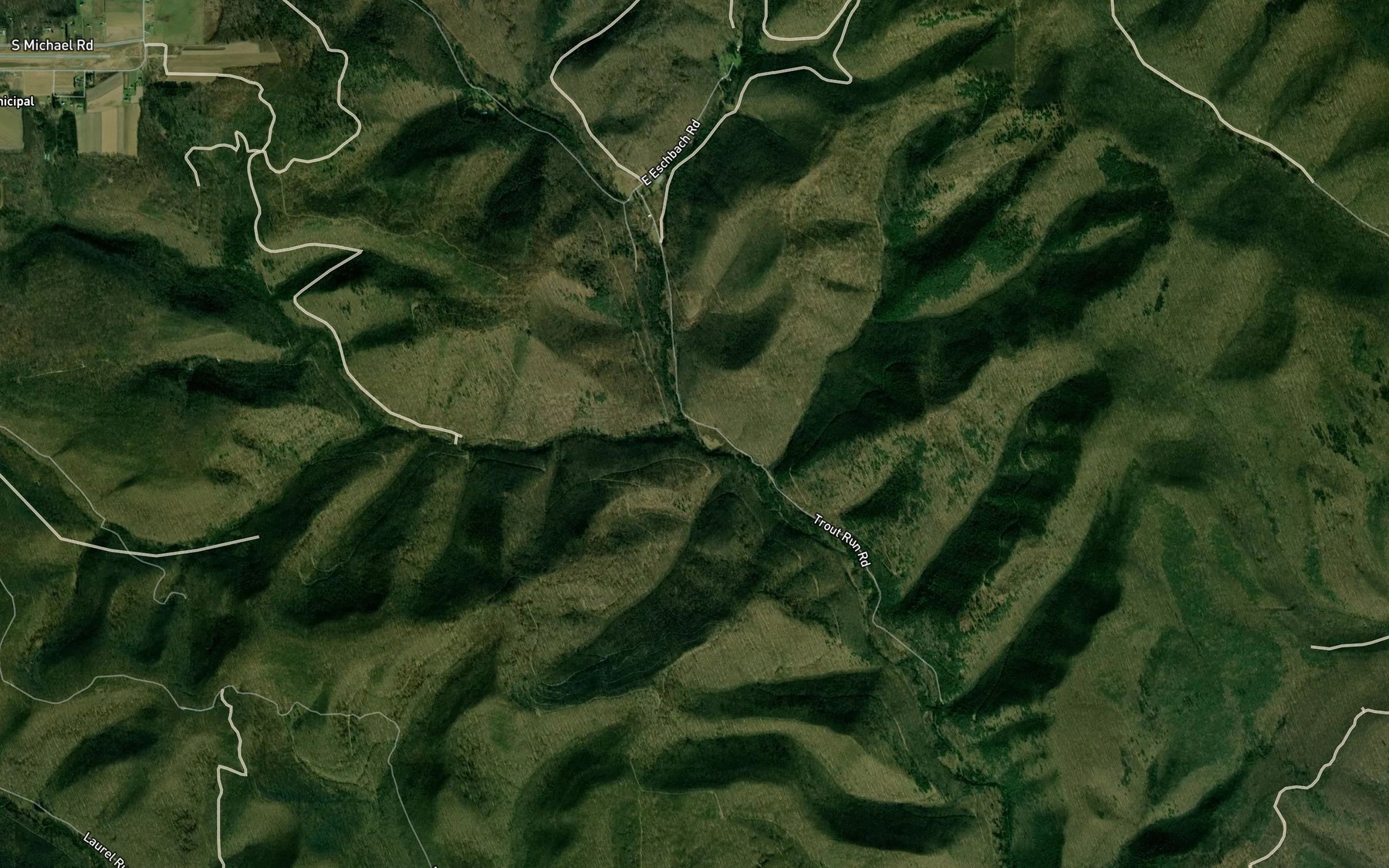 Satellite map of the Sawdust Run