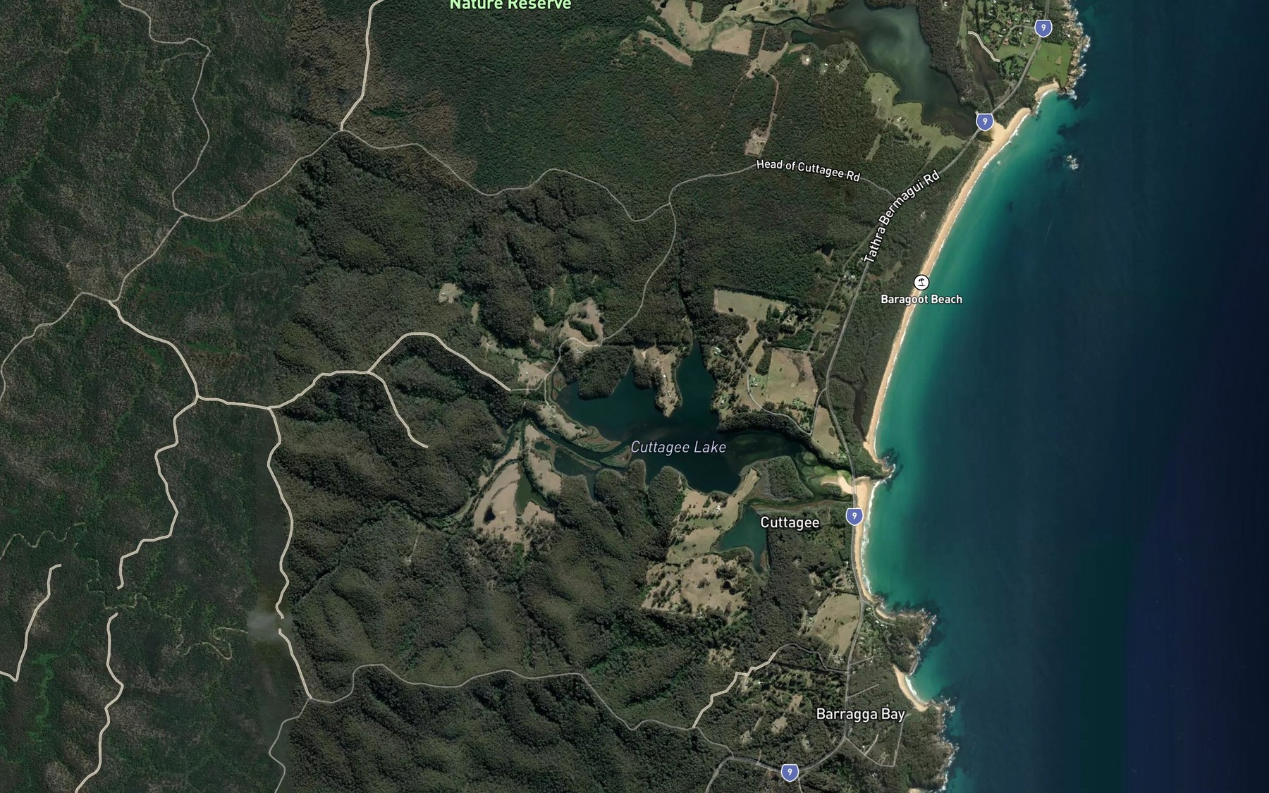 Satellite map of the Little Cuttagee Lake