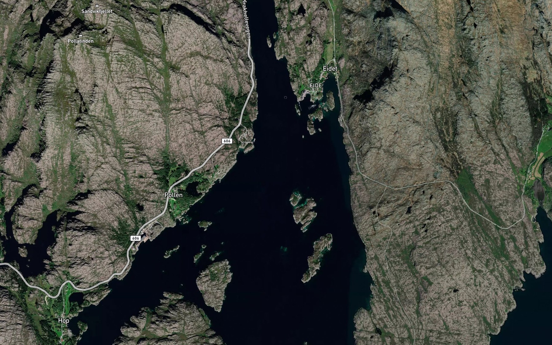 Satellite map of the Nesefjorden
