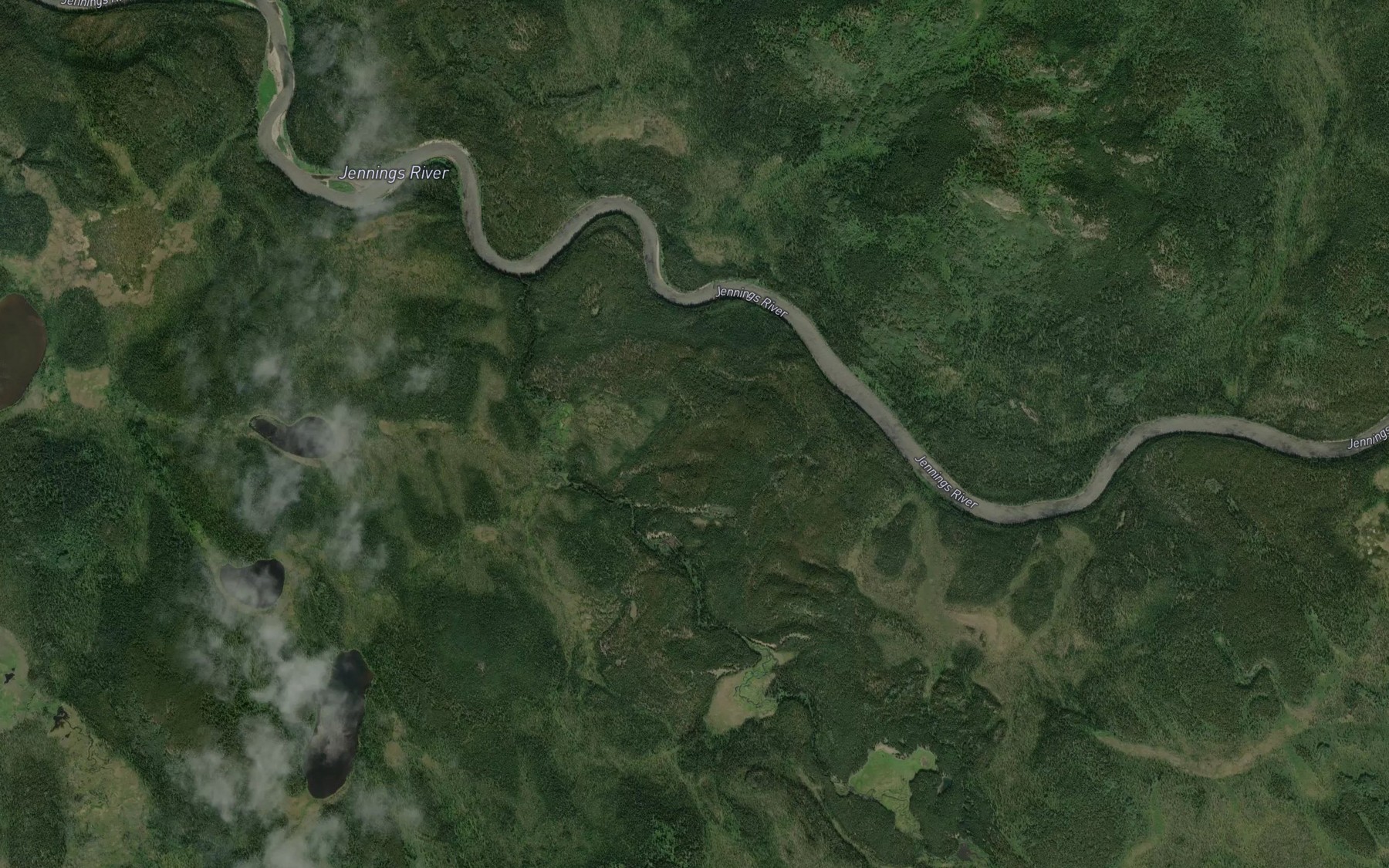 Satellite map of the Kachook Creek