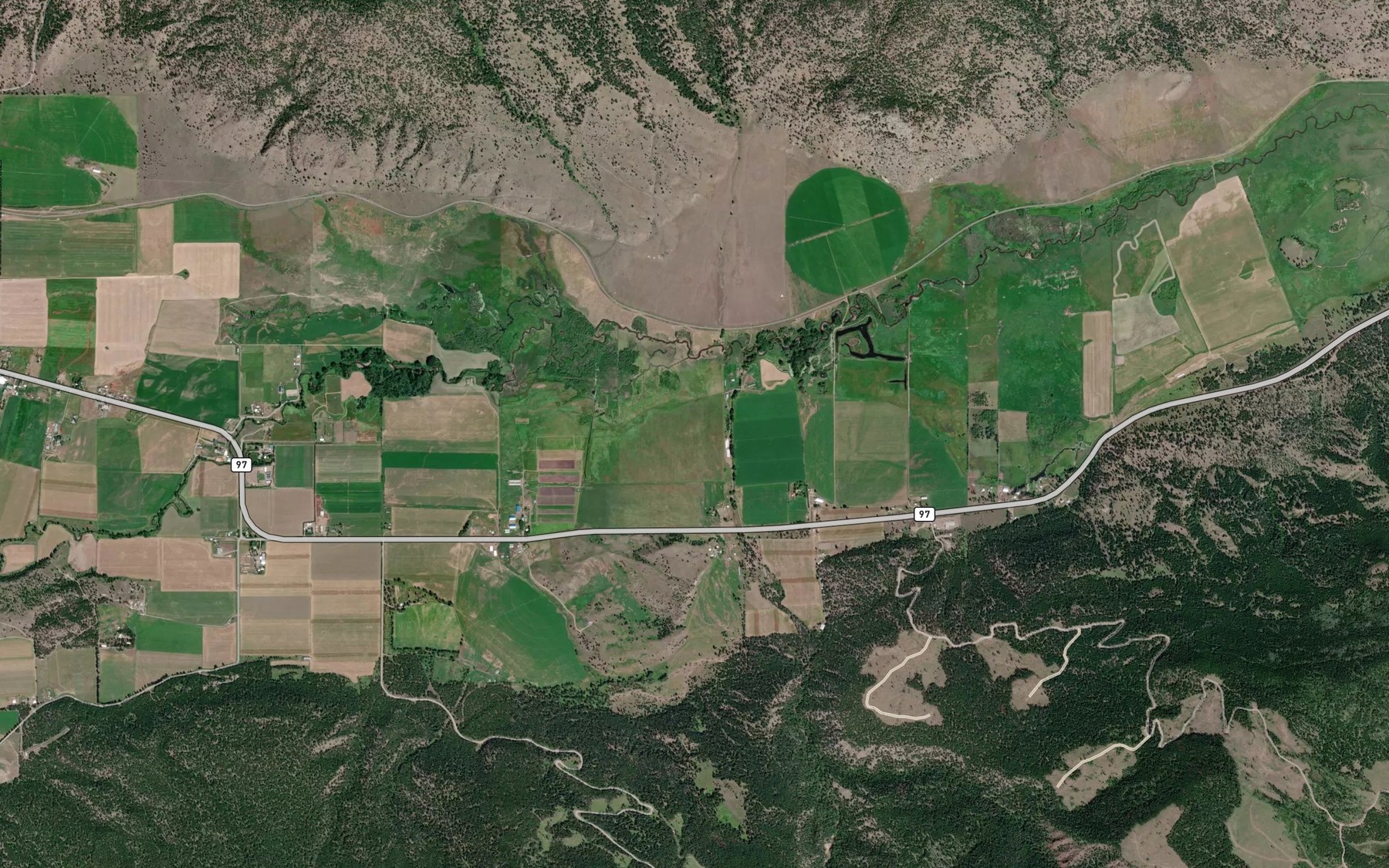 Satellite map of the Ingram Creek