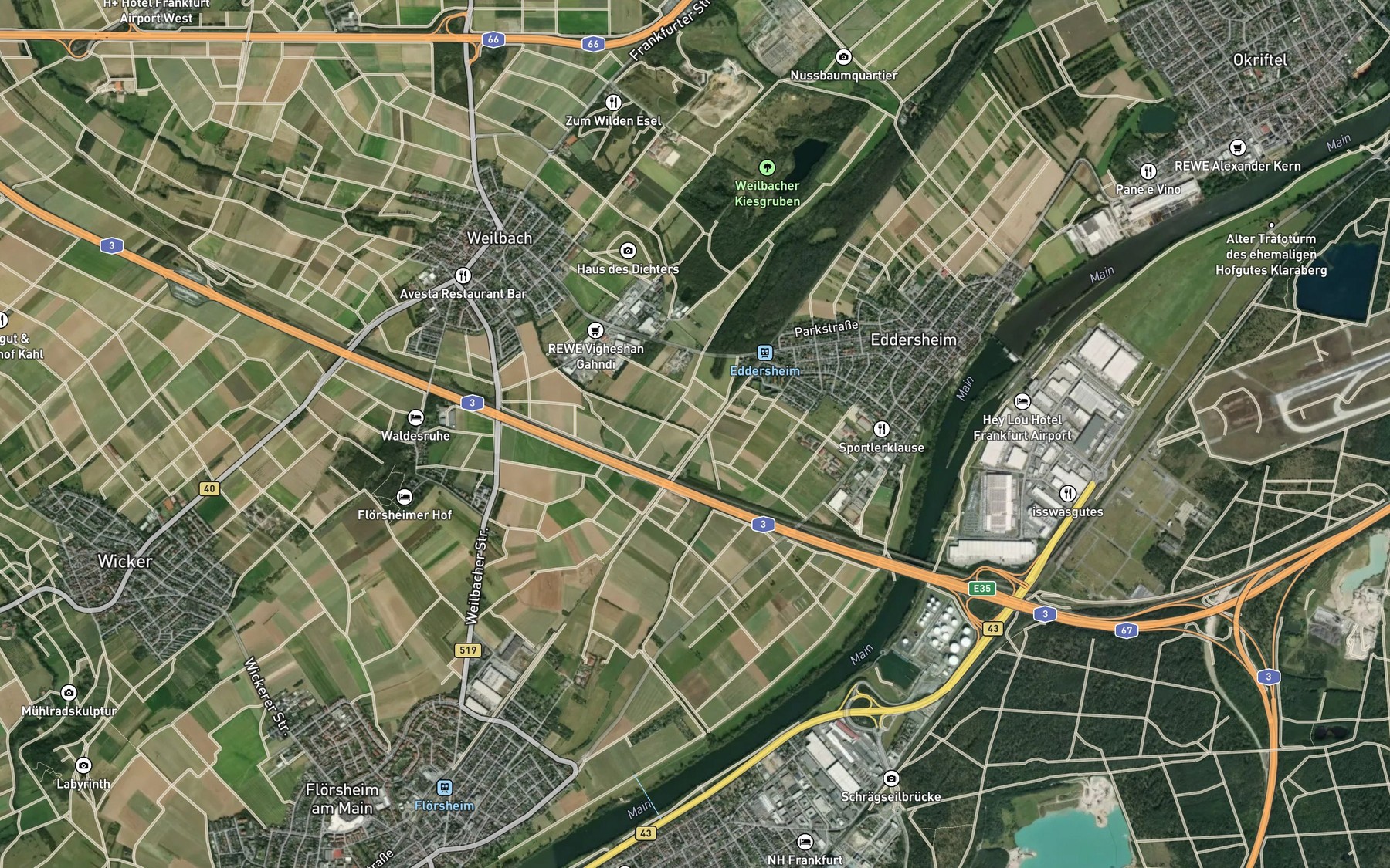 Satellite map of the Weilbach