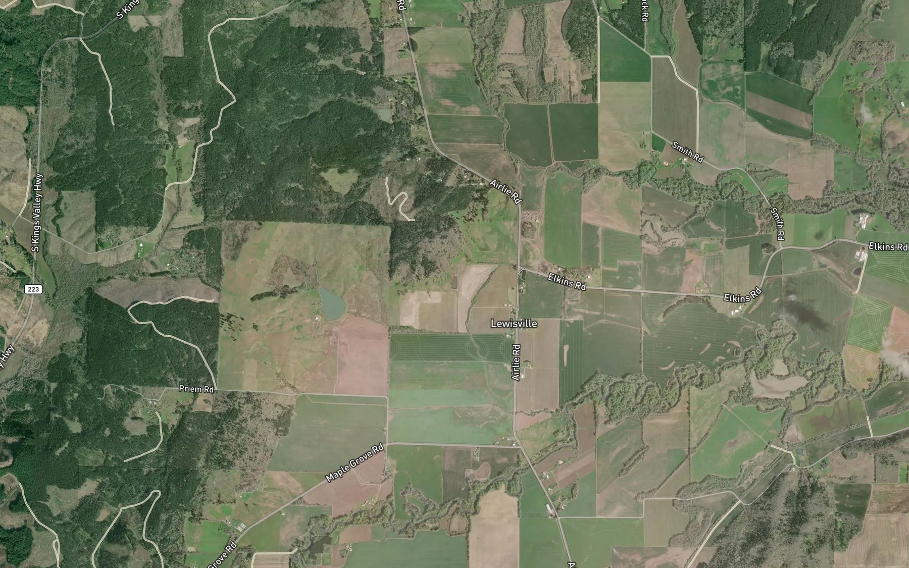 Satellite map of the Lewis Pond