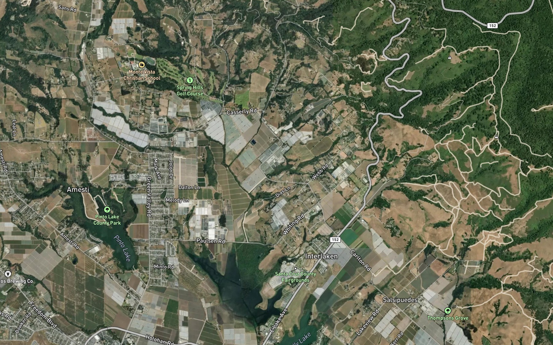 Satellite map of the Rose Reservoir