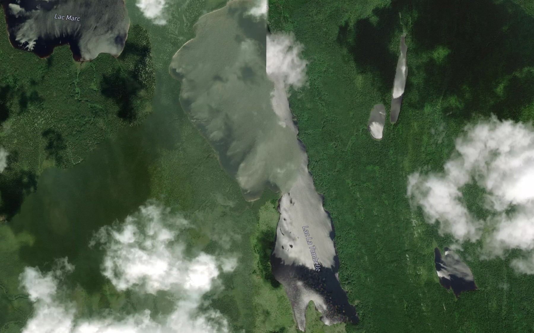 Satellite map of the Lac La Tombelle