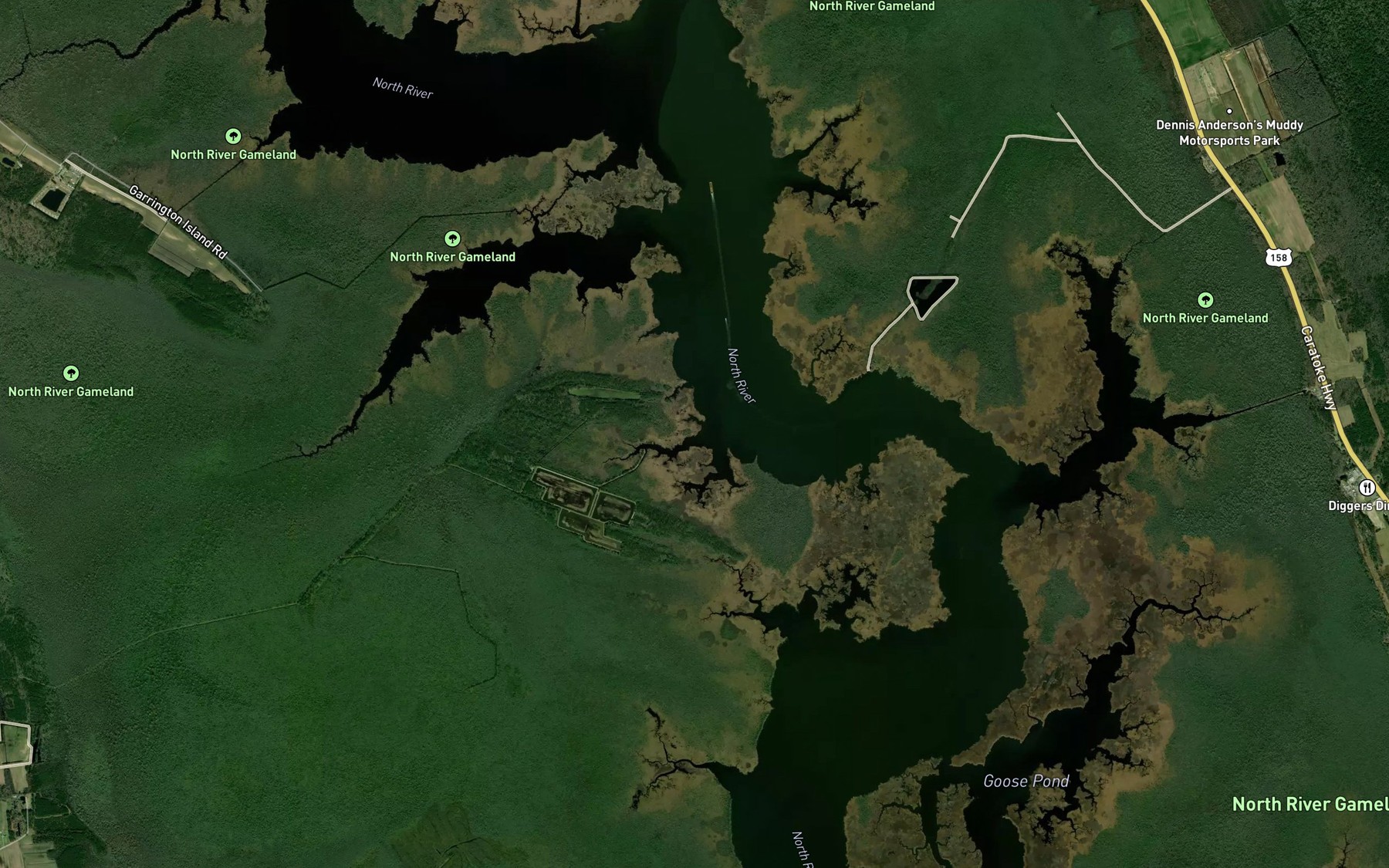 Satellite map of the Public Creek