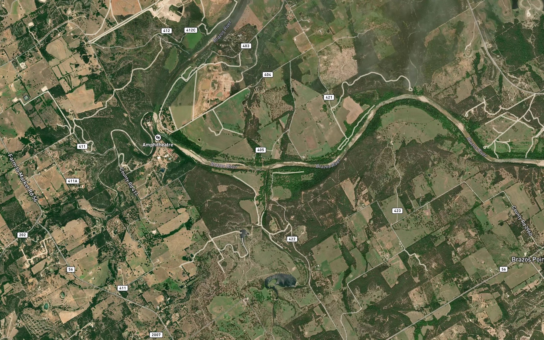 Satellite map of the Hill Creek