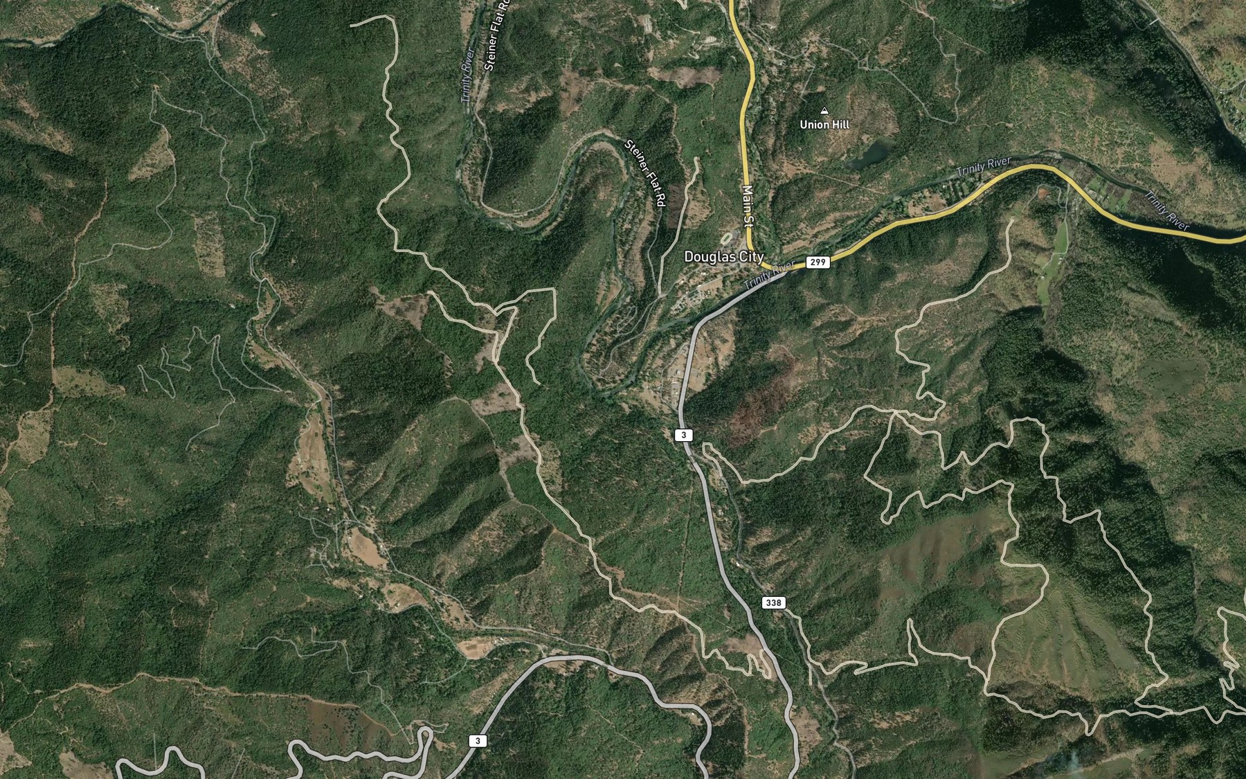 Satellite map of the Reading Creek