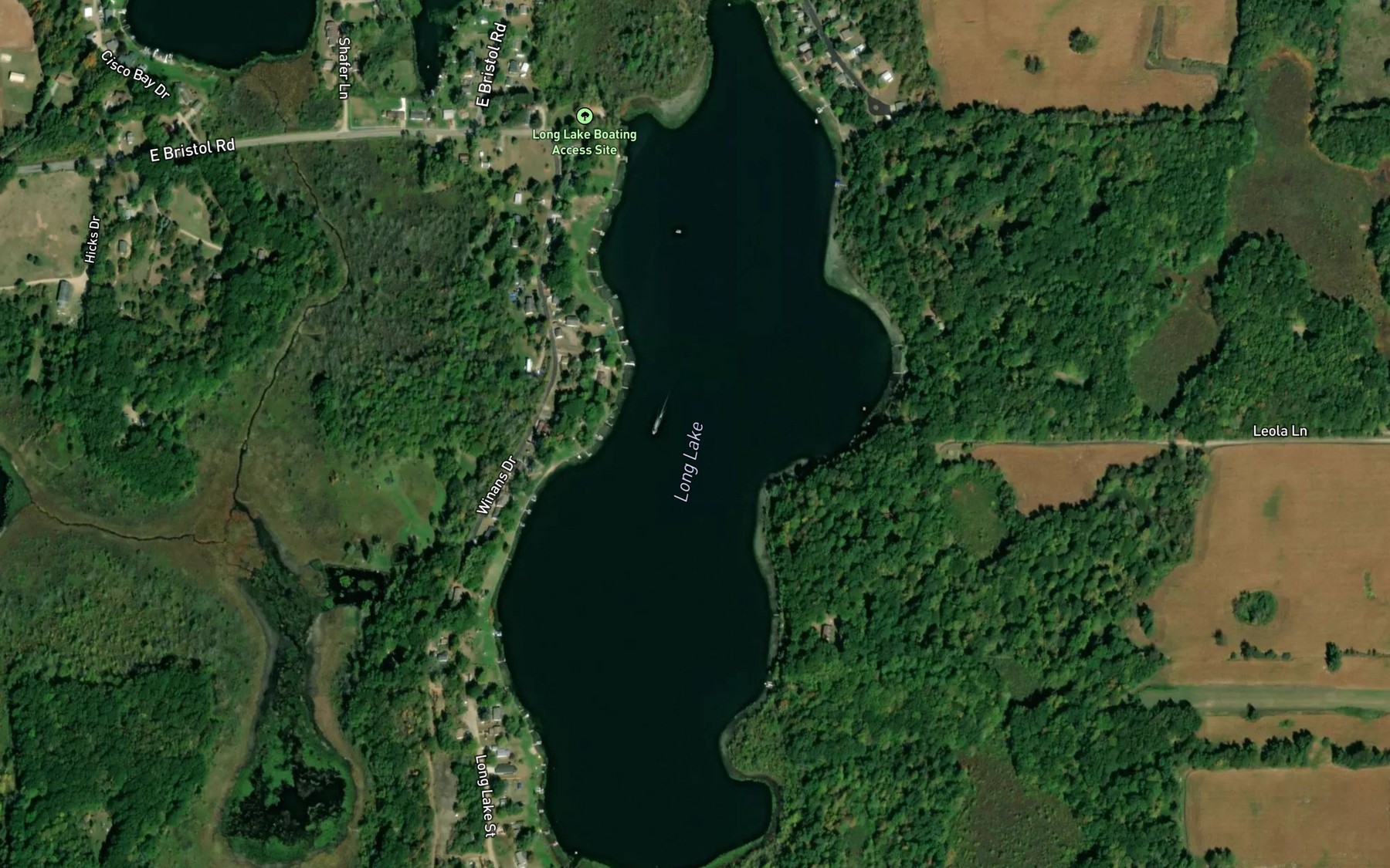 Satellite map of the Long Lake