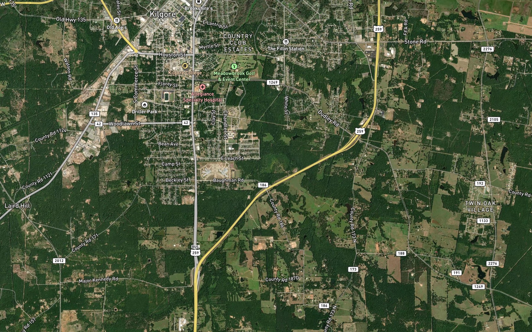 Satellite map of the Law Creek