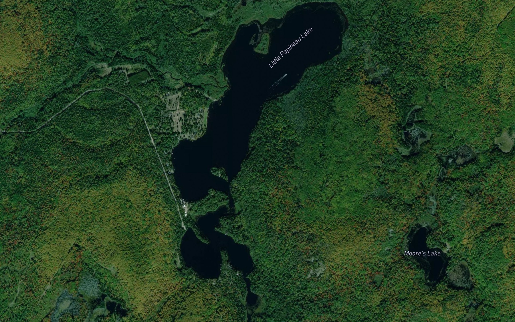 Satellite map of the Little Papineau Lake