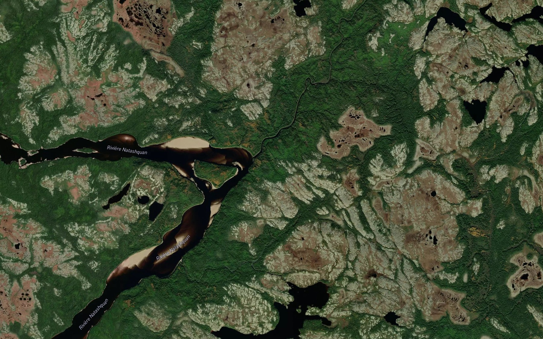 Satellite map of the Ruisseau Tshetshitakau