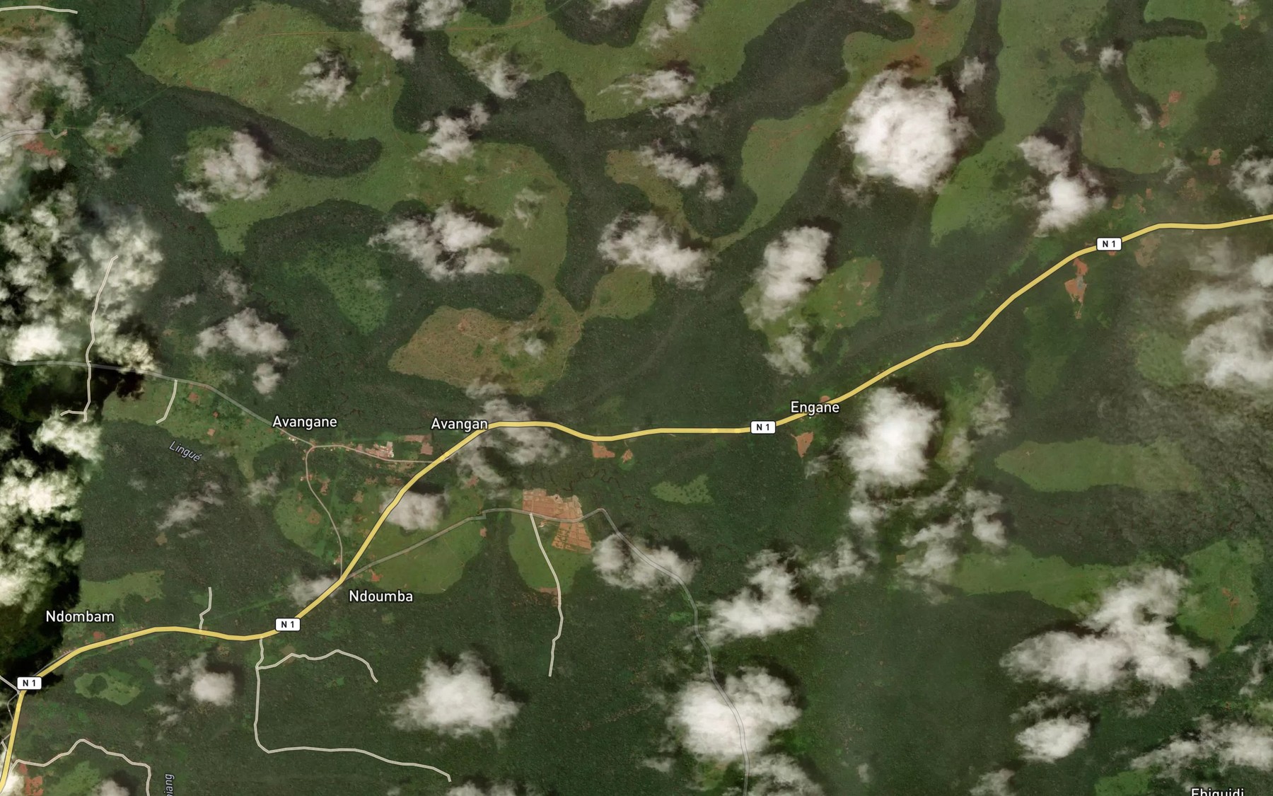Satellite map of the Ekoue