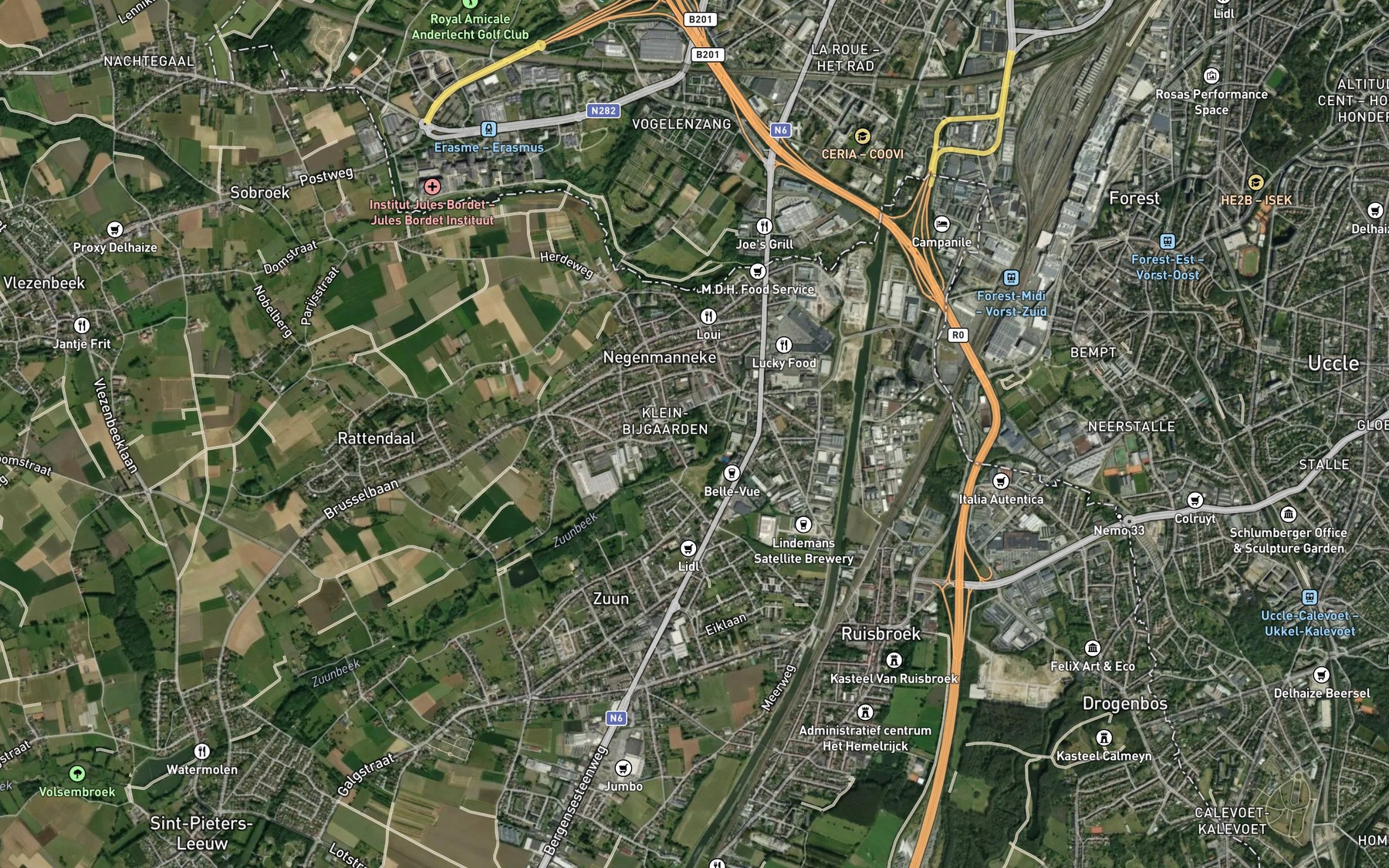Satellite map of the Zuunbeek