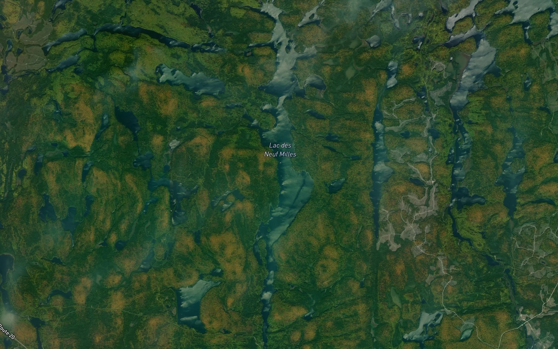 Satellite map of the Lac des Neuf Milles