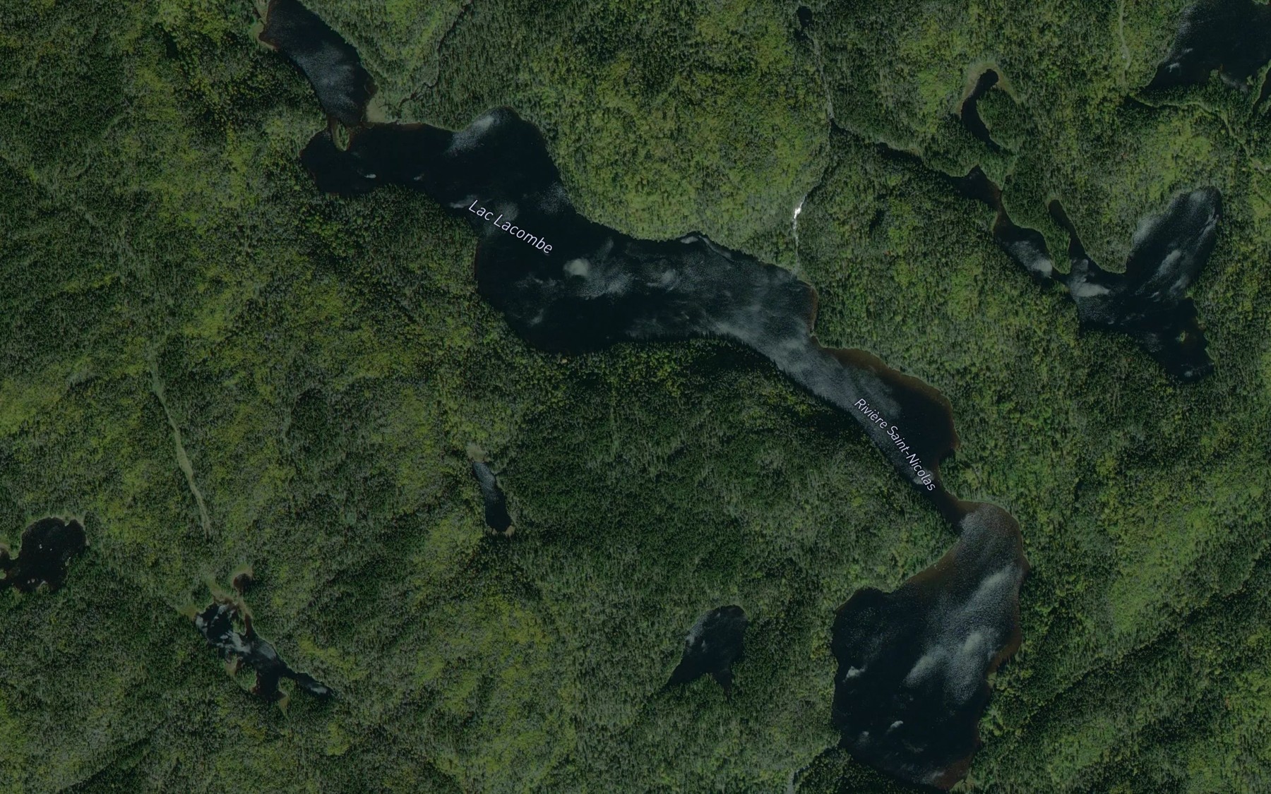 Satellite map of the Lac Lacombe