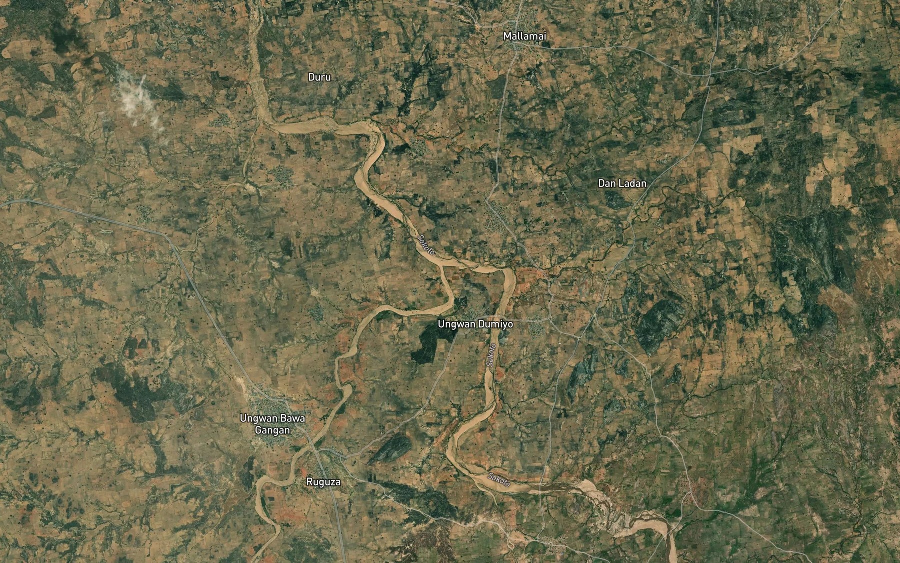 Satellite map of the River Warawara