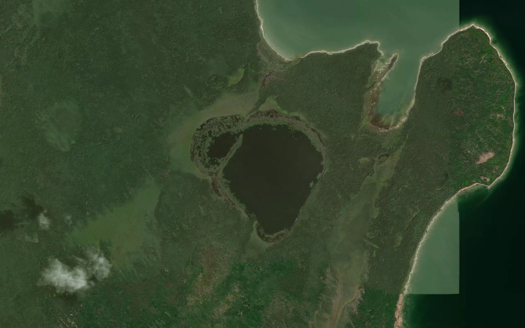 Satellite map of the Snake Lake