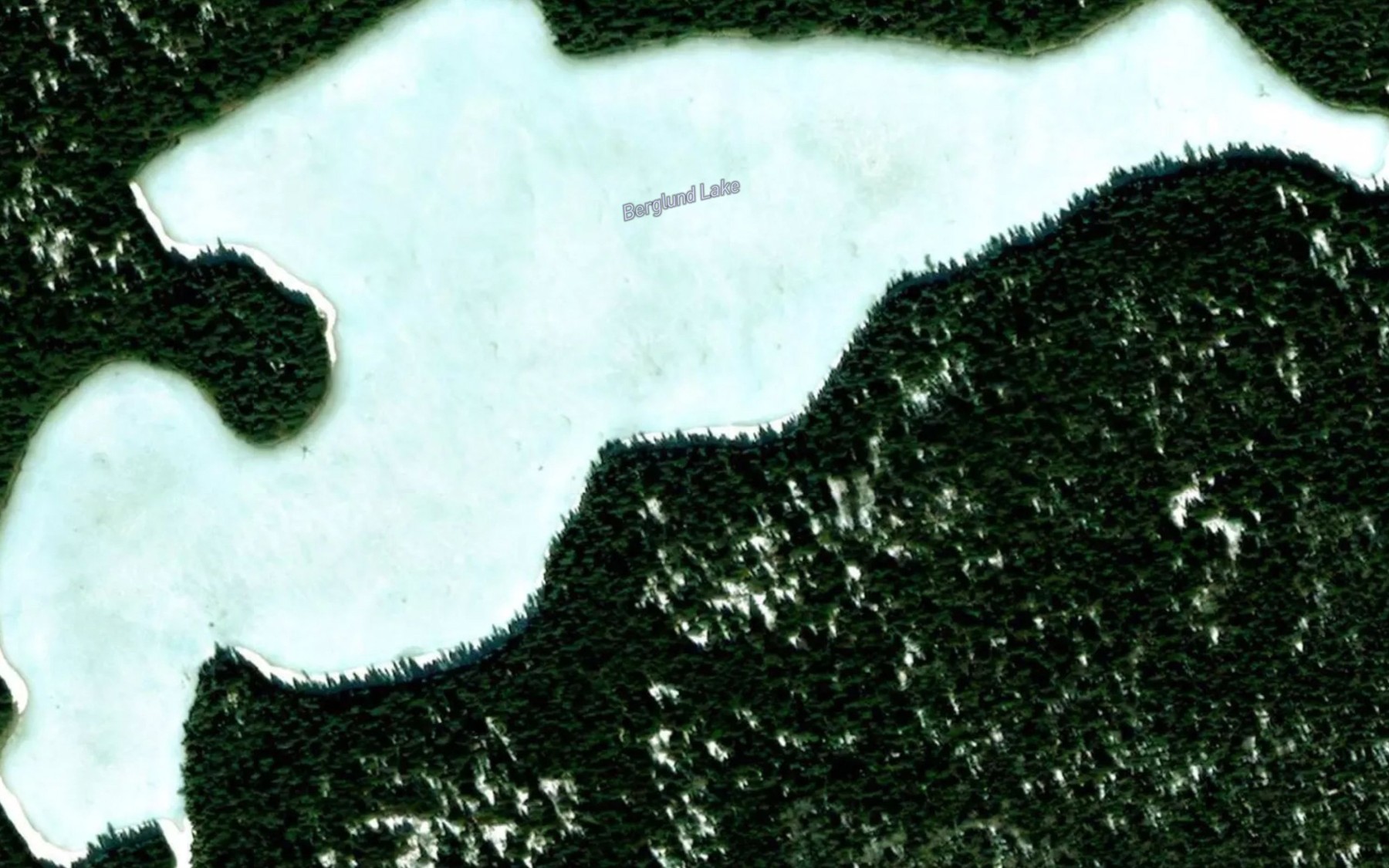 Satellite map of the Berglund Lake
