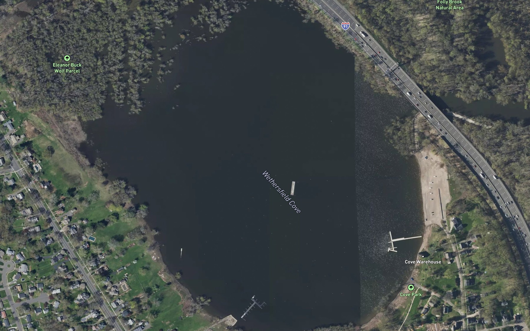 Satellite map of the Wethersfield Cove