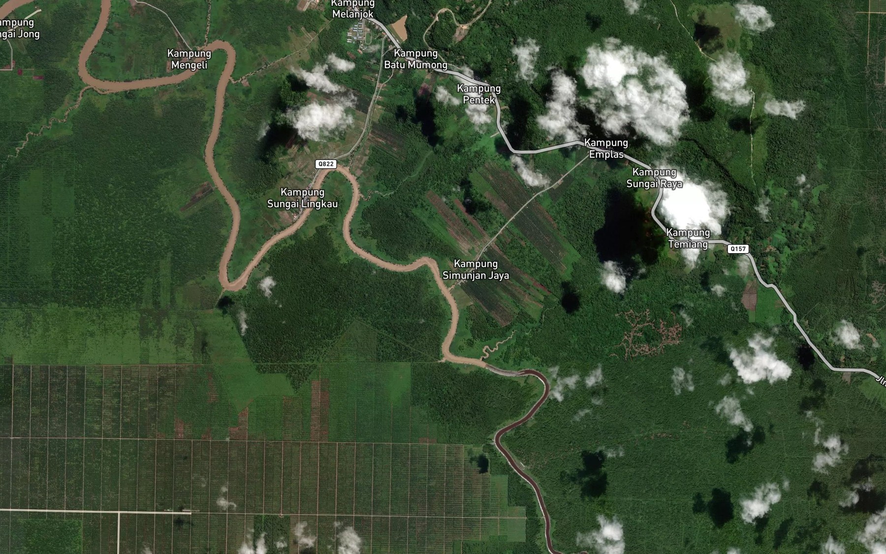 Satellite map of the Rantau Simunjan