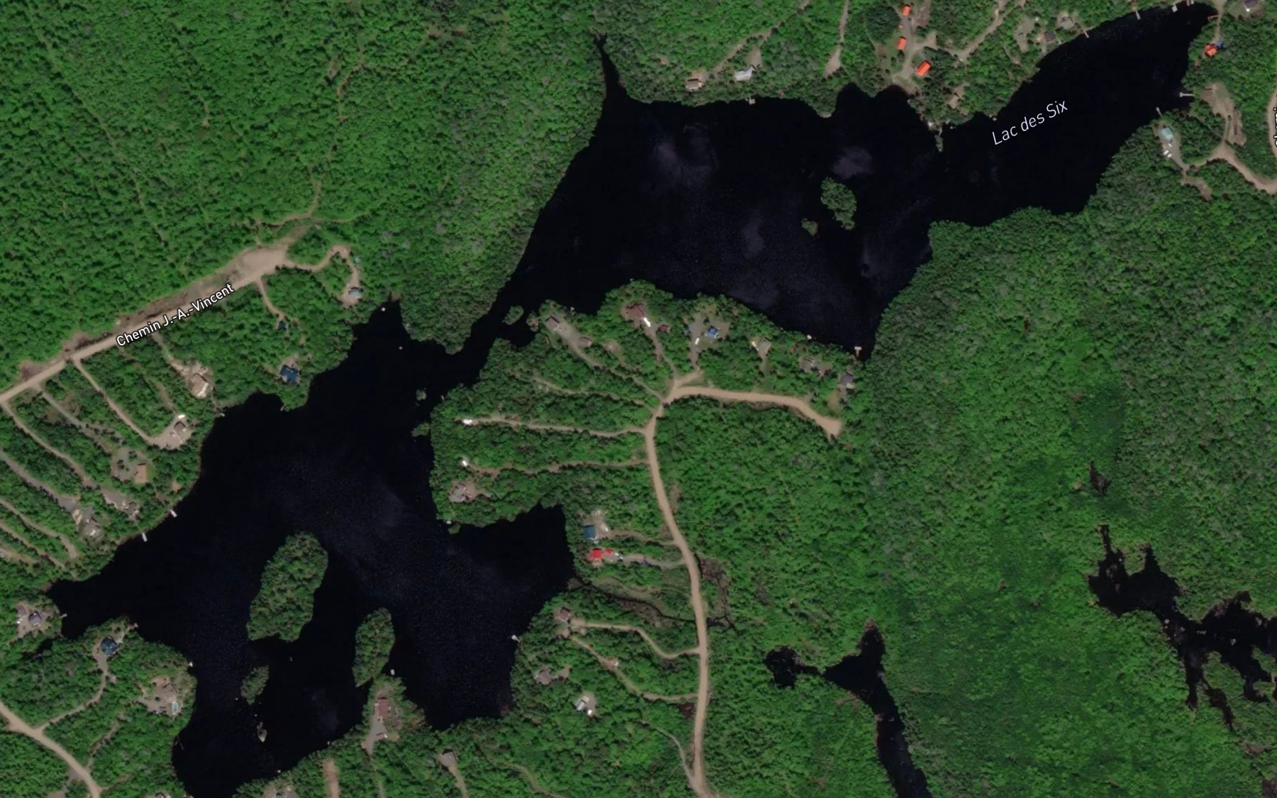 Satellite map of the Lac des Six